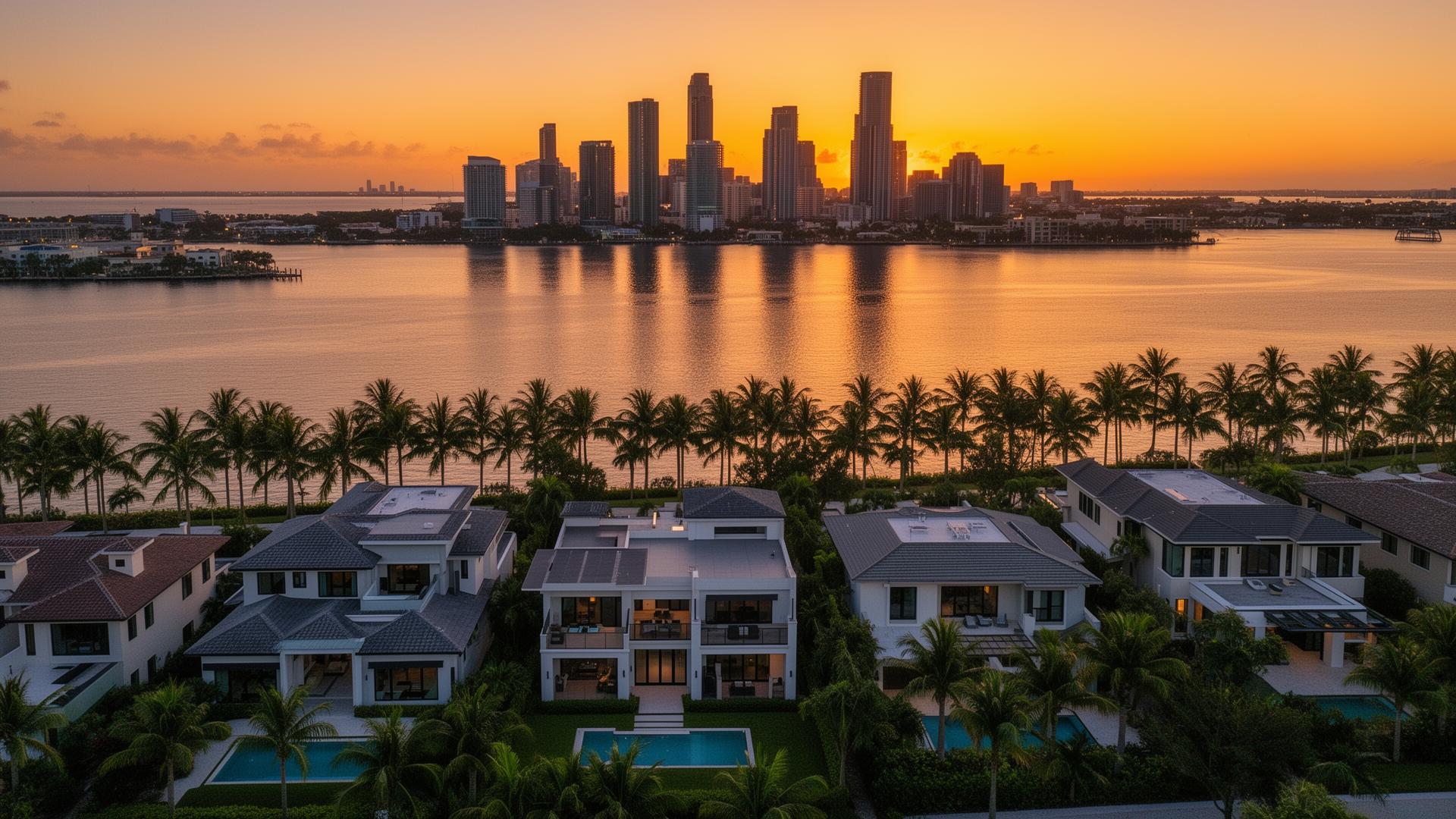 Tampa Bay skyline at sunset